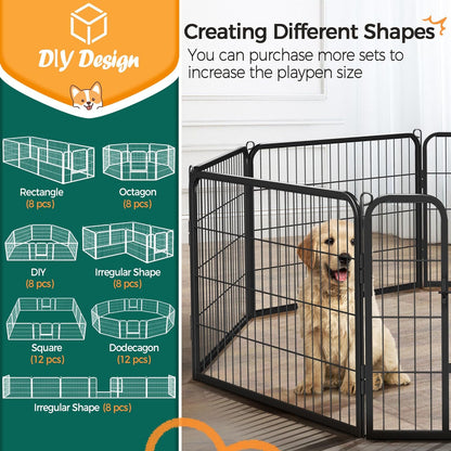 Dog Playpen Indoor, Extra Wide Outdoor Dog Fence Foldable Pet Puppy Exercise Pen for Yard/Garden/Rv Camping, 8 Panels 24 Inch Height X 32 Inch Width