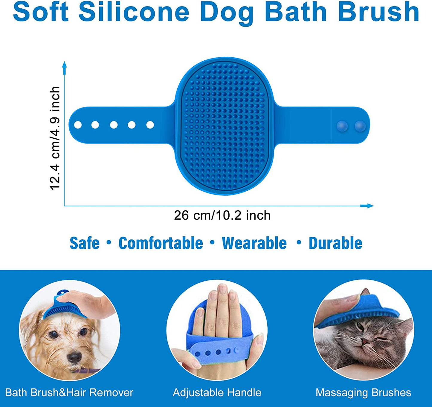 Dog Brush and Cat Brush, 2 in 1 Pet Undercoat Rake Grooming Tool for Deshedding, Mats & Tangles Removing, Shedding Brush and Dematting Comb for Large Small Dogs & Cats' Long & Short Hair Remover