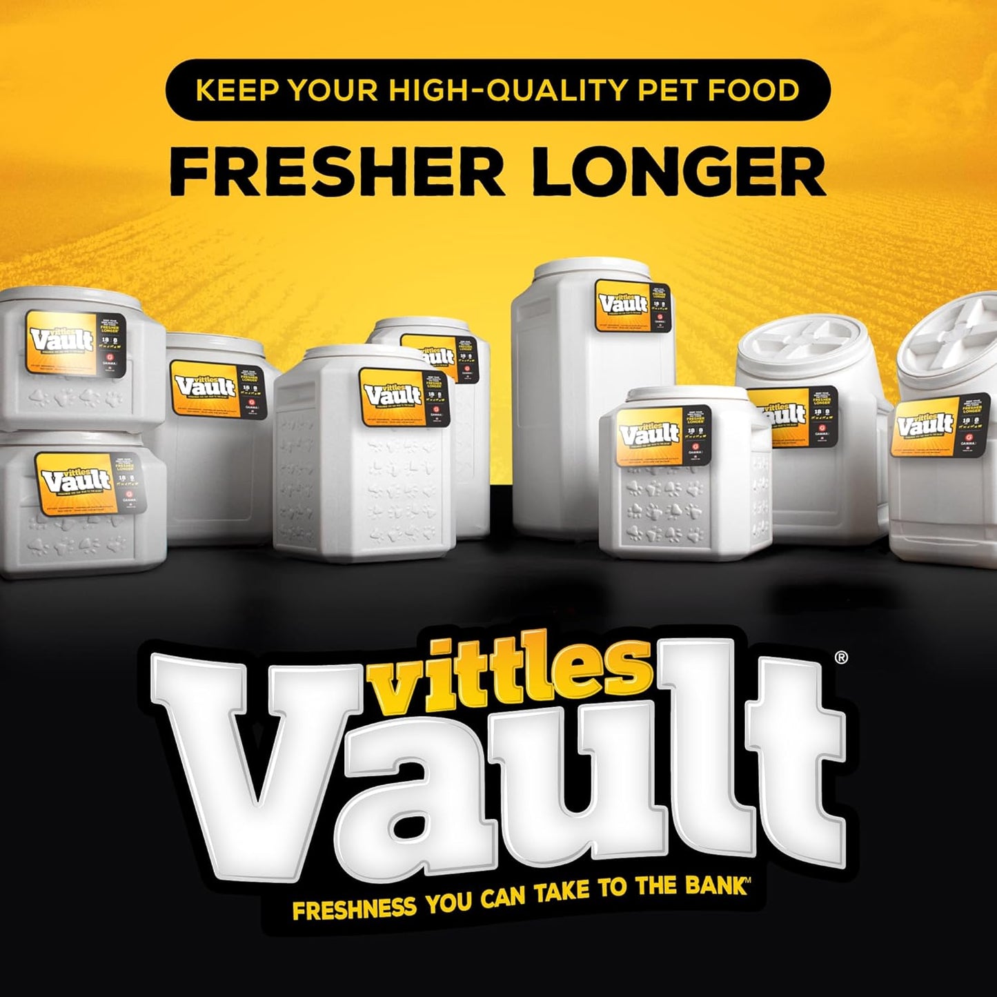 Vittles Vault Pet Food Storage Containers - Sealed Dog and Cat Food Storage Container, Fits up to 80Lbs, Made in the USA - [14"L X 28"H]